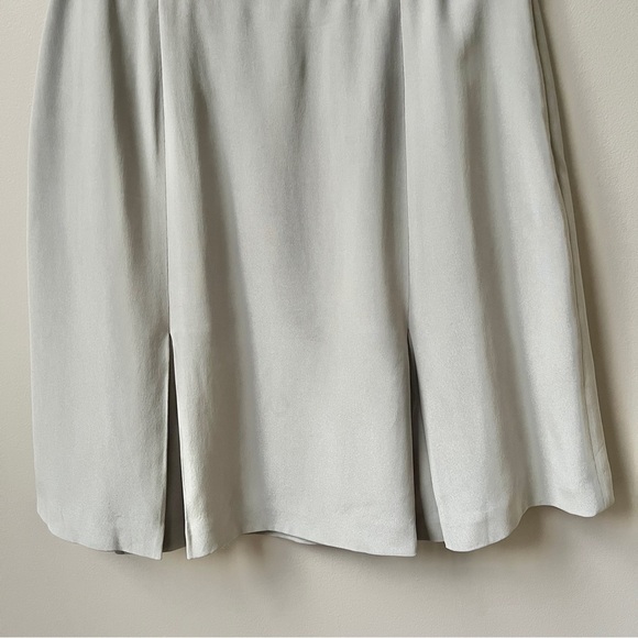 Vintage Gray Silk Skirt Women's 10 Short Scandi Minimalist Feminine Classic Work - Picture 5 of 12